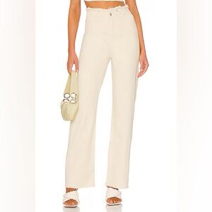 WEWOREWHAT Women’s Frayed Straight Jean in Classic White Size 26 NWT